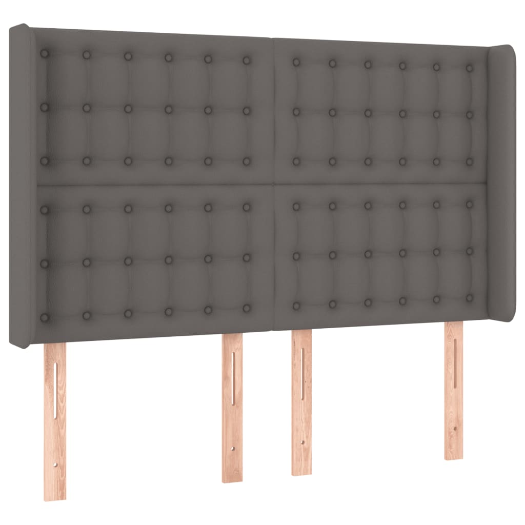 Hoofdbord Led Kunstleer 147 x 16 x 118/128 cm Grijs