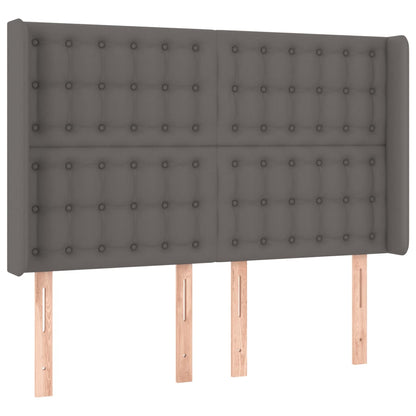 Hoofdbord Led Kunstleer 147 x 16 x 118/128 cm Grijs