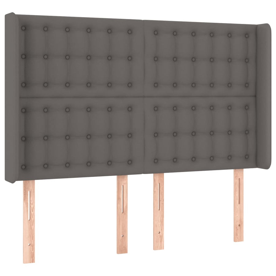 Hoofdbord Led Kunstleer 147 x 16 x 118/128 cm Grijs