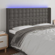 Hoofdbord 147x16x118/128 cm kunstleer grijs LED