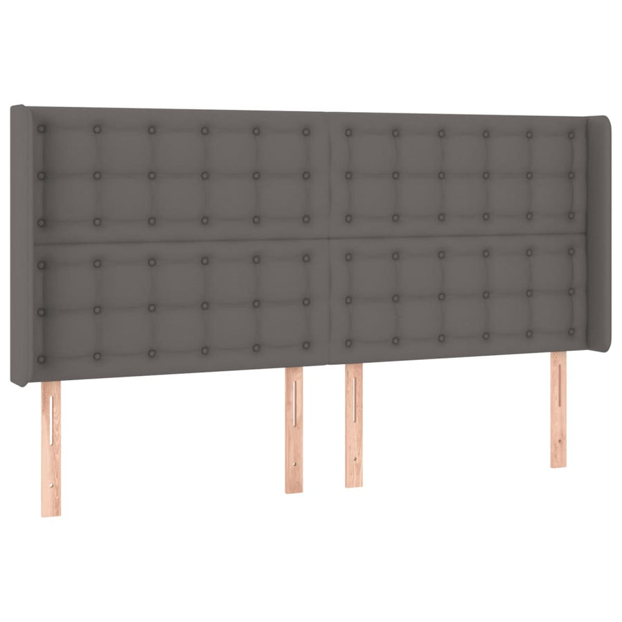 Hoofdbord Led Kunstleer 163 x 16 x 118/128 cm Grijs