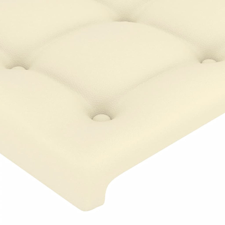 Hoofdbord Led Kunstleer Kleurig 203 x 16 x 118/128 cm Crème