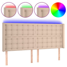 Hoofdbord Led Kunstleer Kleurig 203 x 16 x 118/128 cm Cappuccino