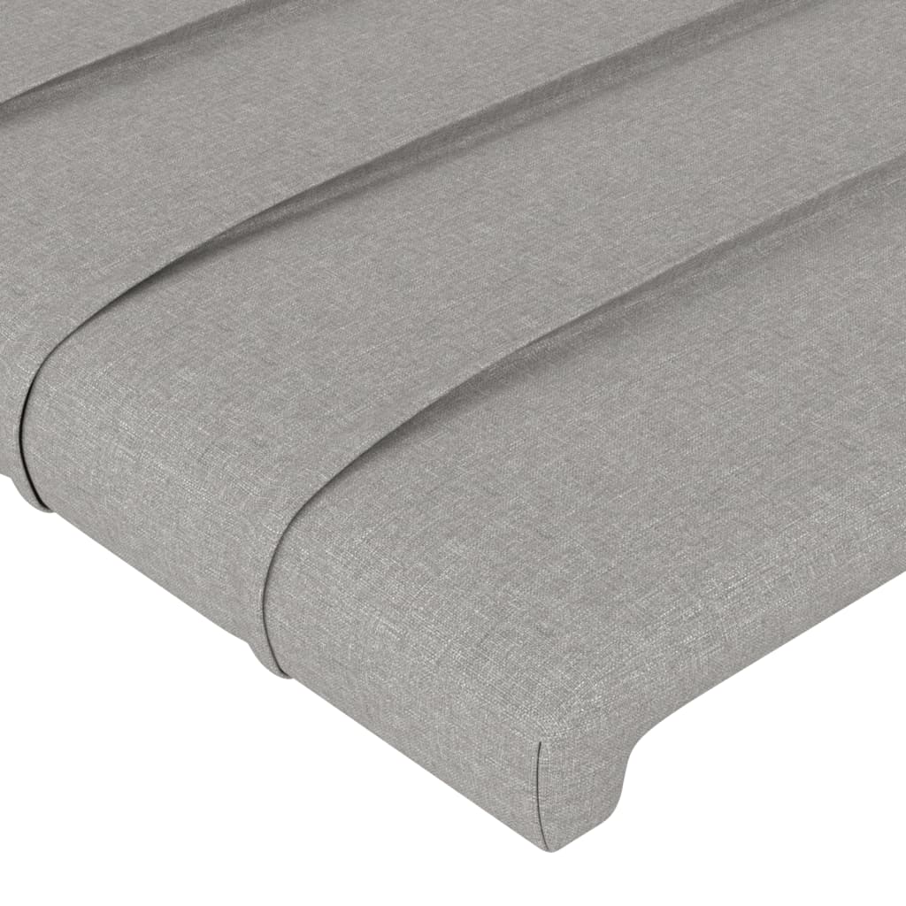 Hoofdbord LED 83x16x118/128 cm stof lichtgrijs 83 x 16 x 118/128 cm Lichtgrijs