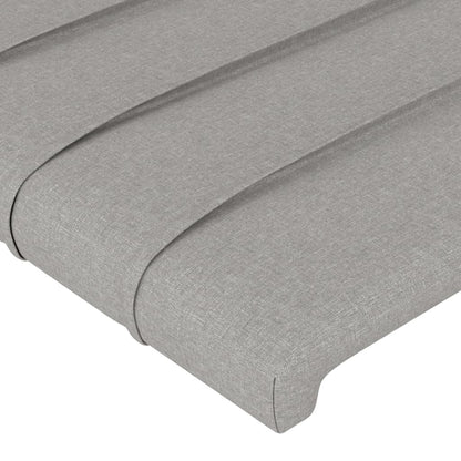 Hoofdbord LED 83x16x118/128 cm stof lichtgrijs 83 x 16 x 118/128 cm Lichtgrijs