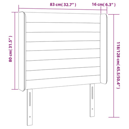 Hoofdbord LED 83x16x118/128 cm stof lichtgrijs 83 x 16 x 118/128 cm Lichtgrijs