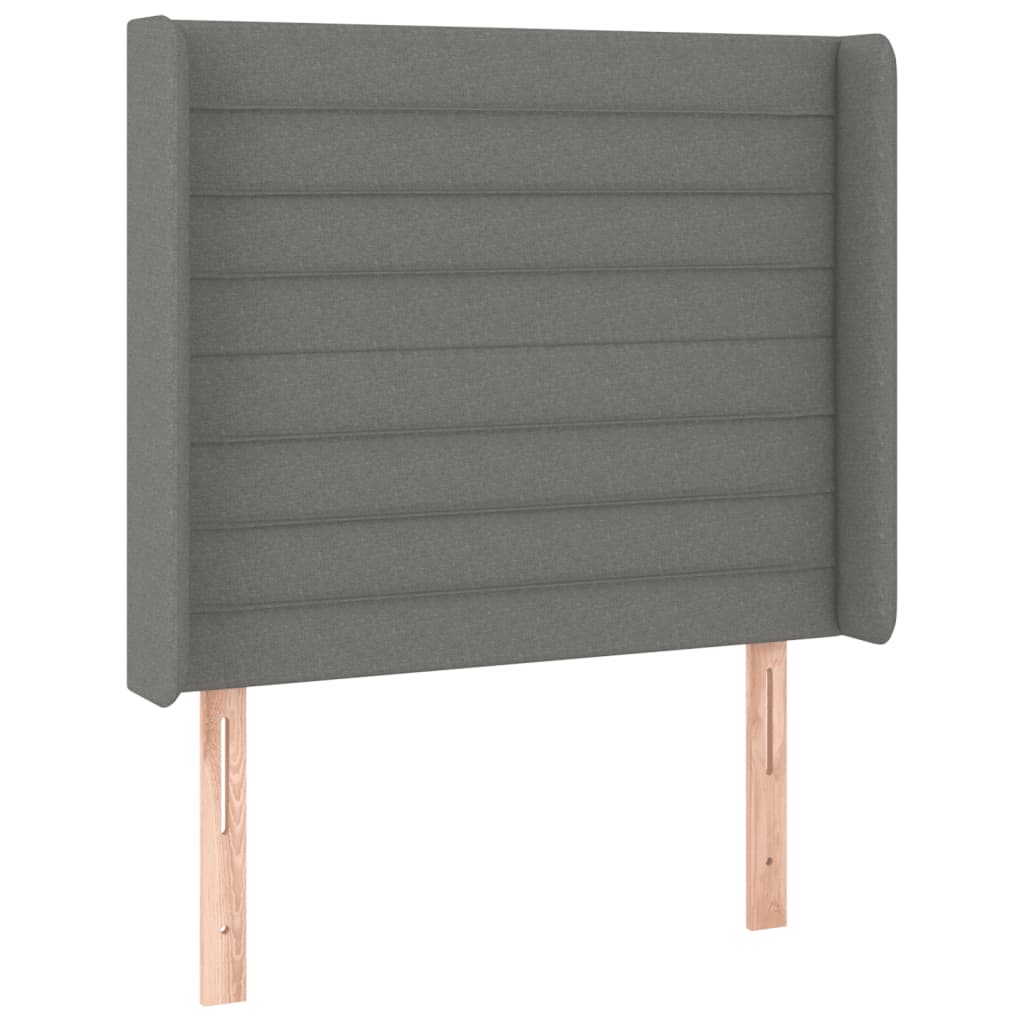 Hoofdbord LED 83x16x118/128 cm stof donkergrijs 83 x 16 x 118/128 cm Donkergrijs