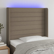 Hoofdbord 83x16x118/128 cm stof taupe LED