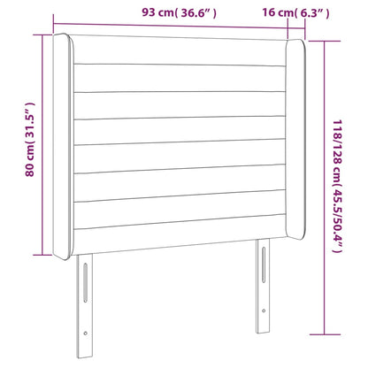 Hoofdbord LED 93x16x118/128 cm stof crèmekleurig 93 x 16 x 118/128 cm Crème