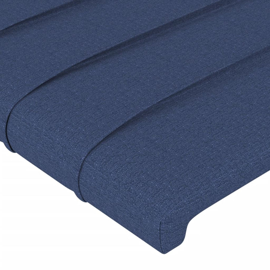 Hoofdbord LED 93x16x118/128 cm stof blauw