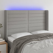Hoofdbord LED 147x16x118/128 cm lichtgrijs stof
