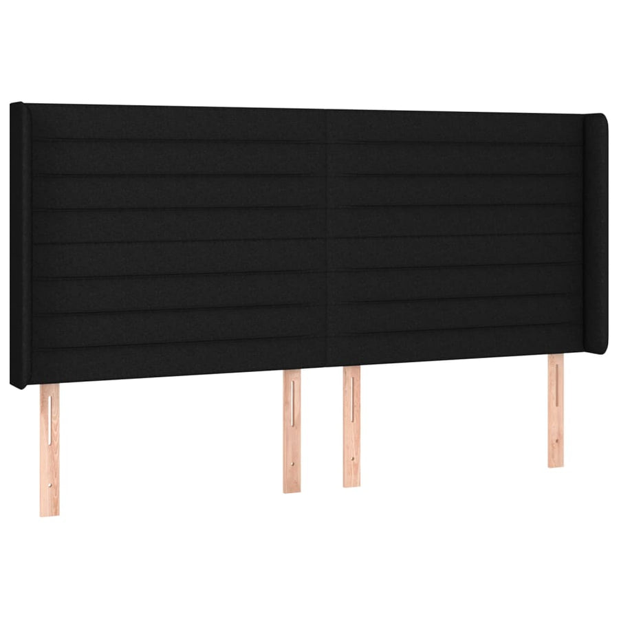 Hoofdbord Led Stof 163 x 16 x 118/128 cm Zwart