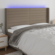 Hoofdbord LED 163x16x118/128 cm taupe stof