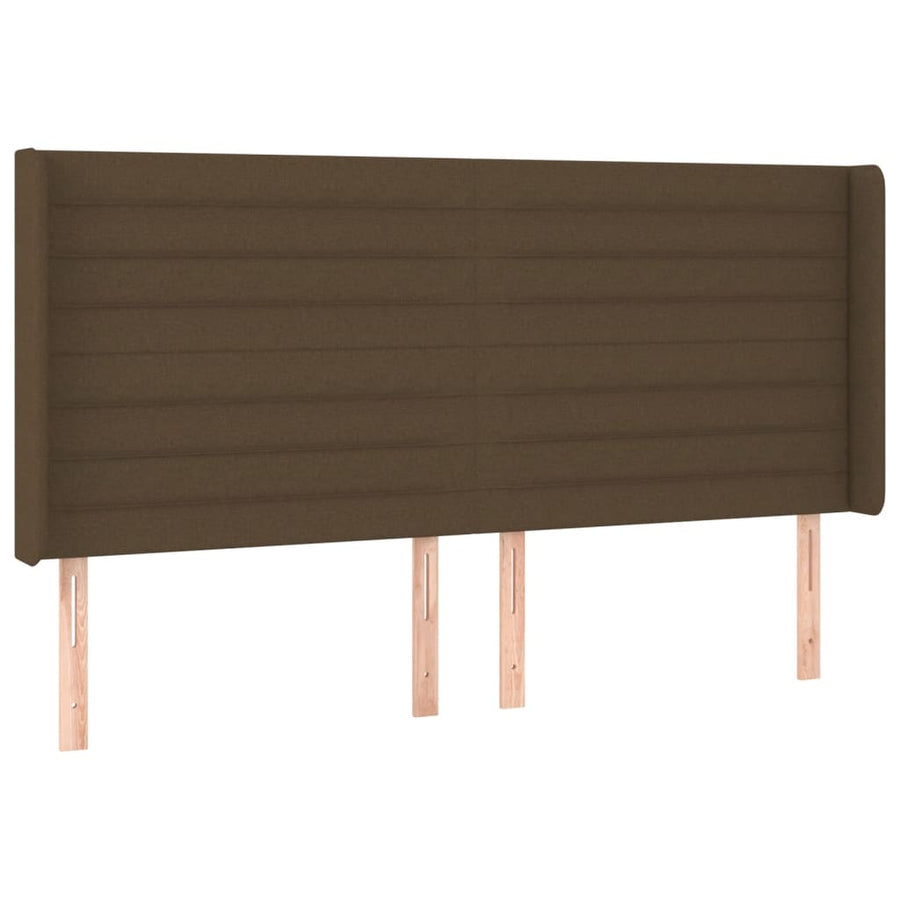 Hoofdbord Led Stof 203 x 16 x 118/128 cm Donkerbruin