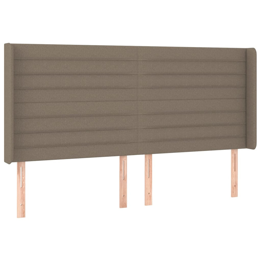 Hoofdbord LED 203x16x118/128 cm stof taupe 203 x 16 x 118/128 cm Taupe