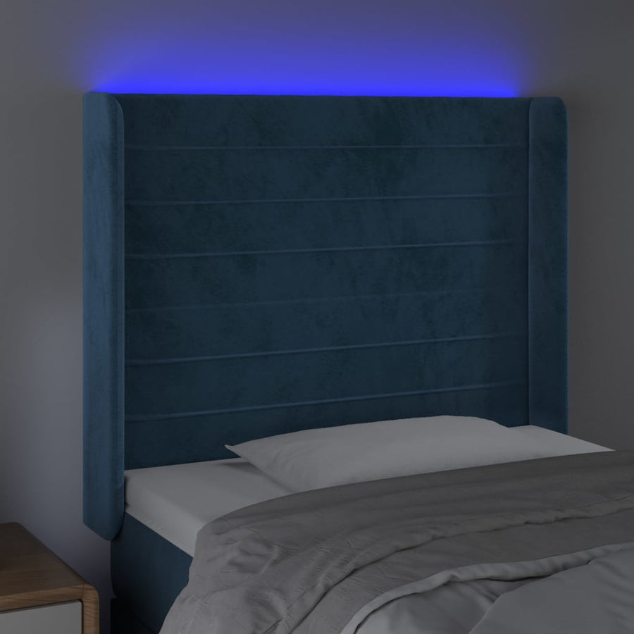 Hoofdbord Led Fluweel 83 x 16 x 118/128 cm