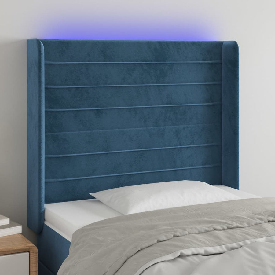 Hoofdbord Led Fluweel 93 x 16 x 118/128 cm