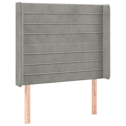 Hoofdbord Led 103X16X118/128 Cm Fluweel Lichtgrijs