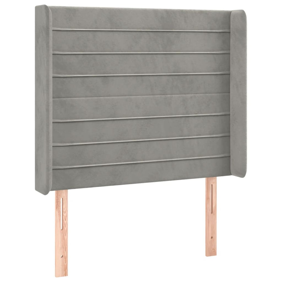 Hoofdbord Led 103X16X118/128 Cm Fluweel Lichtgrijs