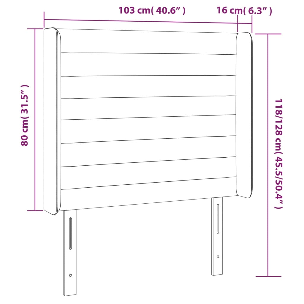 Hoofdbord Led 103X16X118/128 Cm Fluweel Lichtgrijs