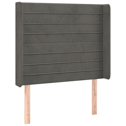 Hoofdbord Led 103X16X118/128 Cm Fluweel Donkergrijs
