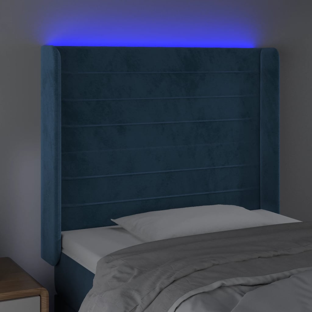 Hoofdbord Led Fluweel 103 x 16 x 118/128 cm