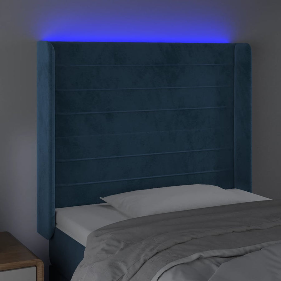 Hoofdbord Led Fluweel 103 x 16 x 118/128 cm