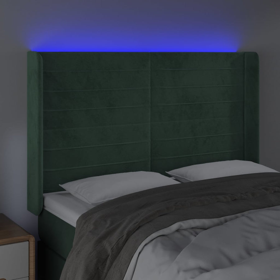 Hoofdbord Led Fluweel 147 x 16 x 118/128 cm