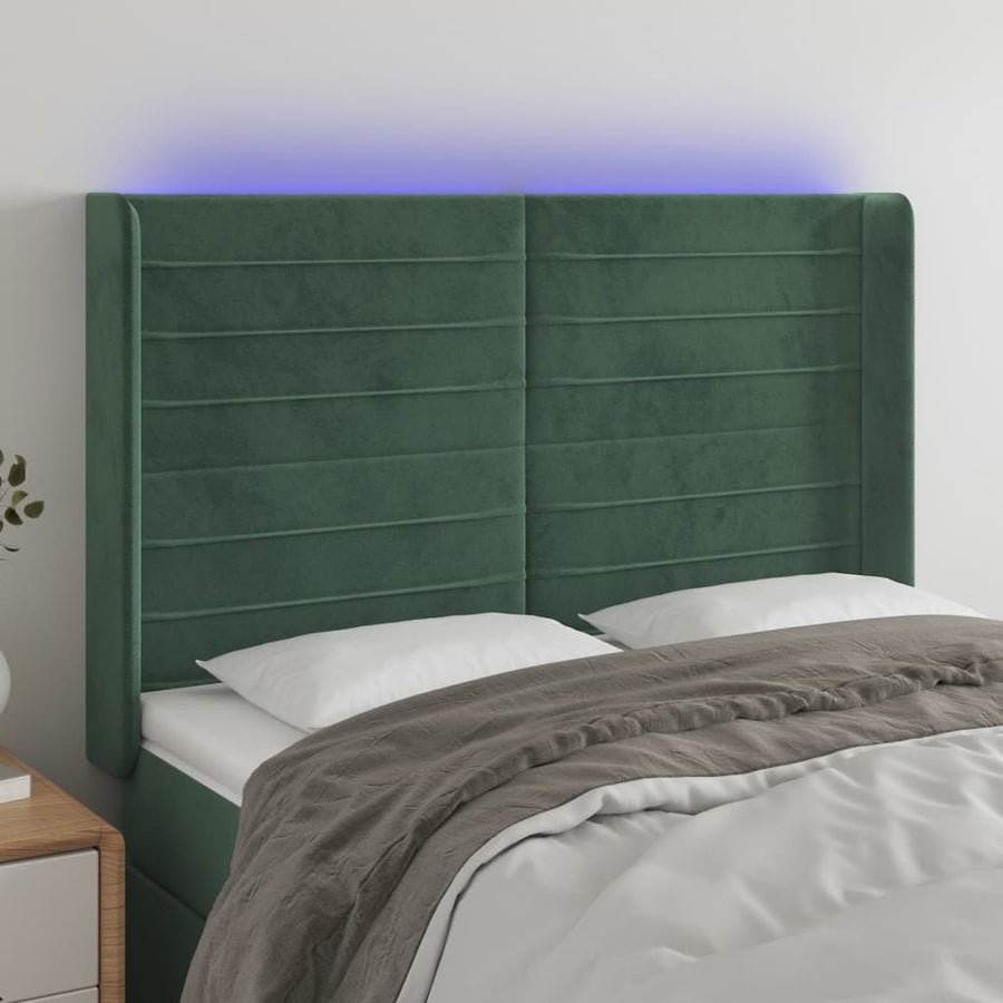 Hoofdbord Led Fluweel 147 x 16 x 118/128 cm