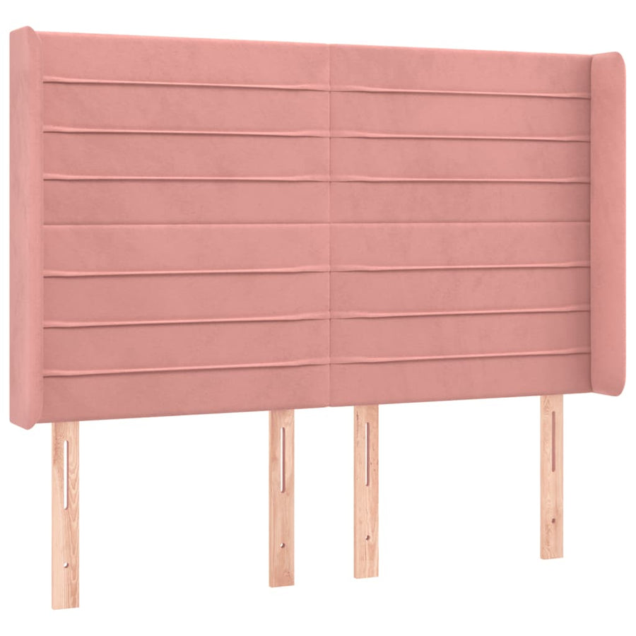 Hoofdbord Led 147X16X118/128 Cm Fluweel Roze