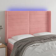 Headboard LED 147x16x118/128 cm velvet pink