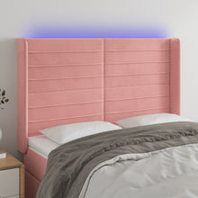 Hoofdbord Led 147X16X118/128 Cm Fluweel Roze