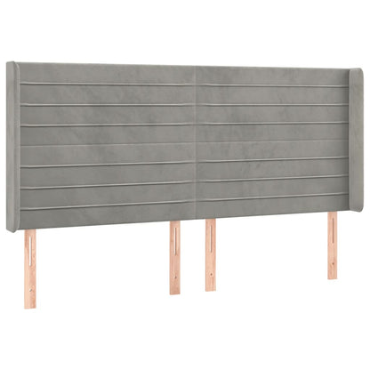Hoofdbord Led 163X16X118/128 Cm Fluweel Lichtgrijs