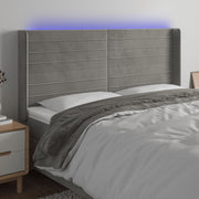Headboard LED 163x16x118/128 cm velvet light grey