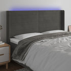 Headboard LED 163x16x118/128 cm velvet dark grey