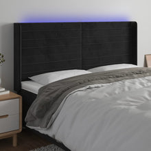 Hoofdbord Led 163X16X118/128 Cm Fluweel Zwart