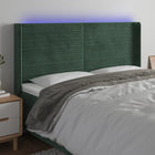 Hoofdbord fluweel groen met led 163x16x118/128 cm