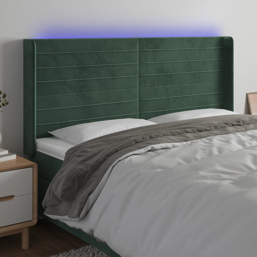 Hoofdbord Led Fluweel 163 x 16 x 118/128 cm
