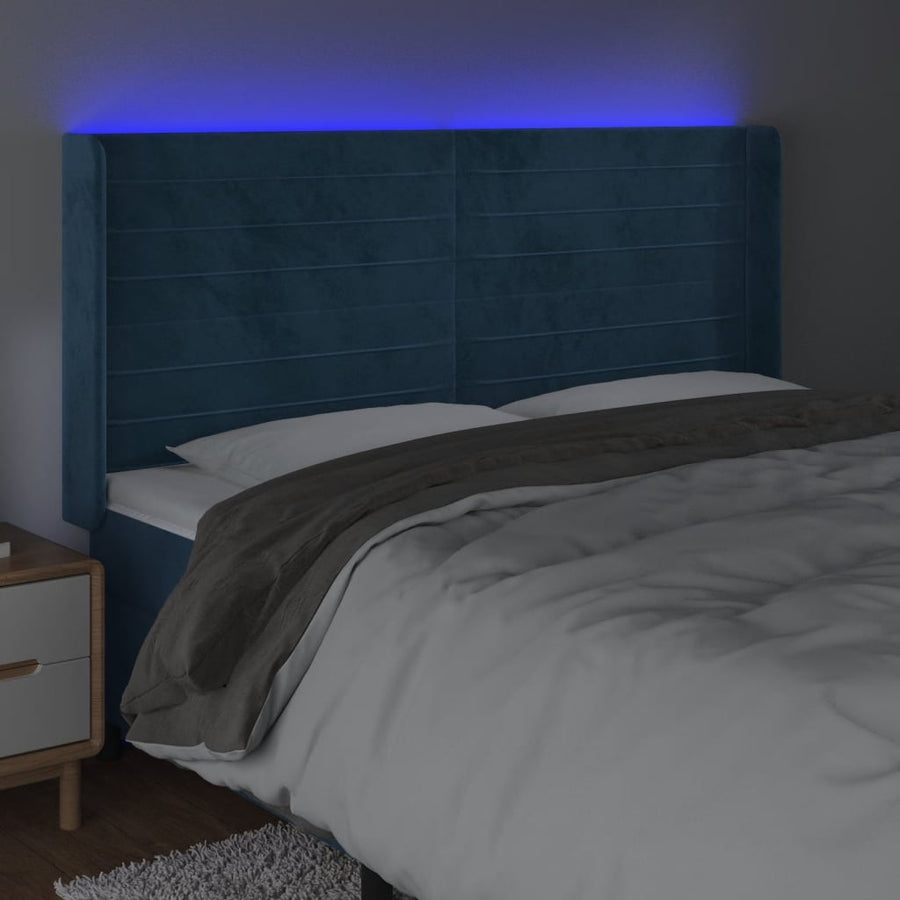 Hoofdbord Led Fluweel 163 x 16 x 118/128 cm