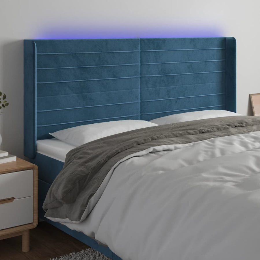 Hoofdbord Led Fluweel 163 x 16 x 118/128 cm