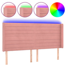 Hoofdbord LED 163x16x118/128 cm fluweel roze 163 x 16 x 118/128 cm Roze