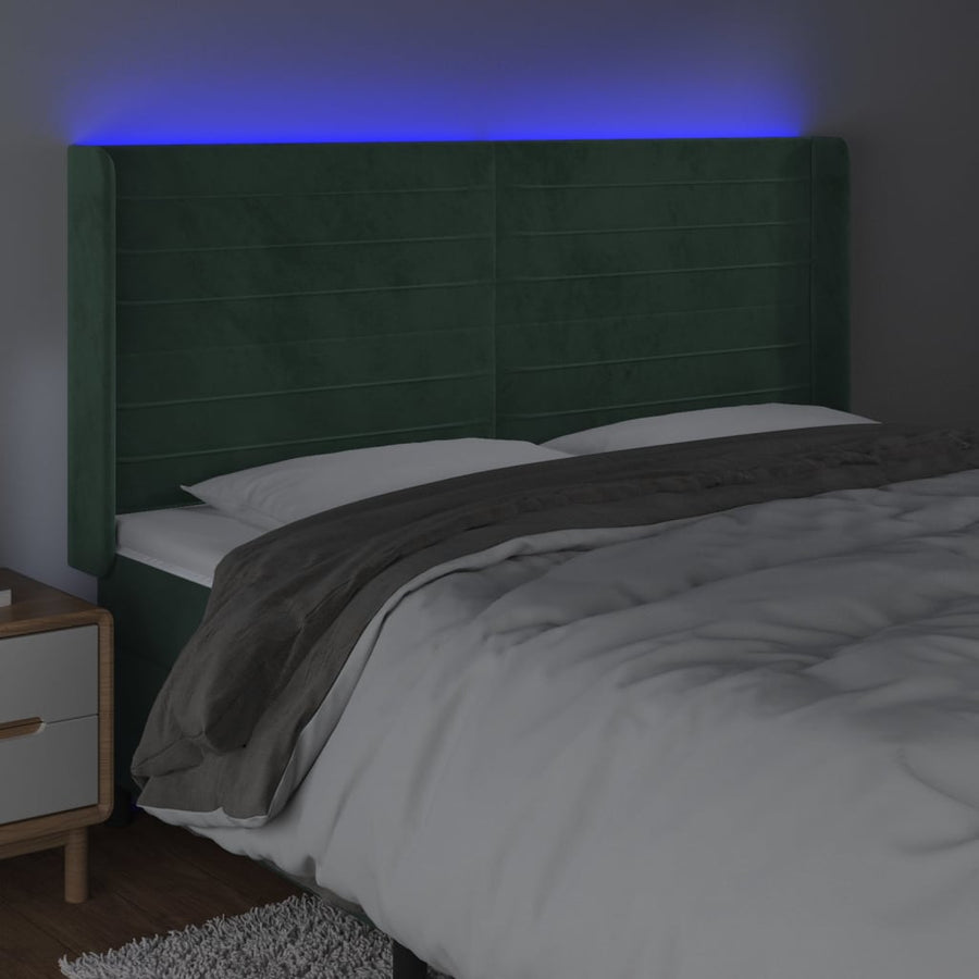 Hoofdbord Led Fluweel 183 x 16 x 118/128 cm