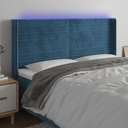 Hoofdbord Led Fluweel 183 x 16 x 118/128 cm