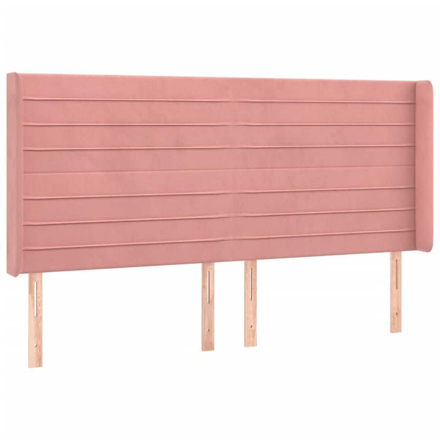 Hoofdbord Led 183X16X118/128 Cm Fluweel Roze
