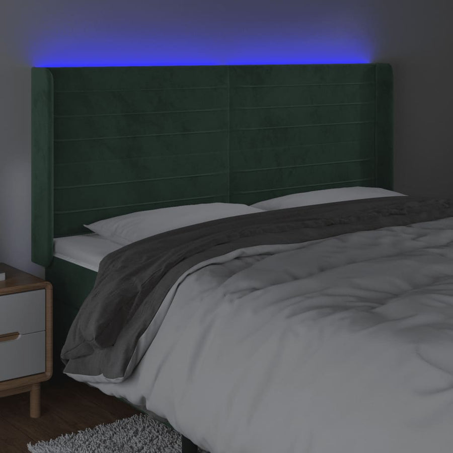Hoofdbord Led Fluweel 203 x 16 x 118/128 cm