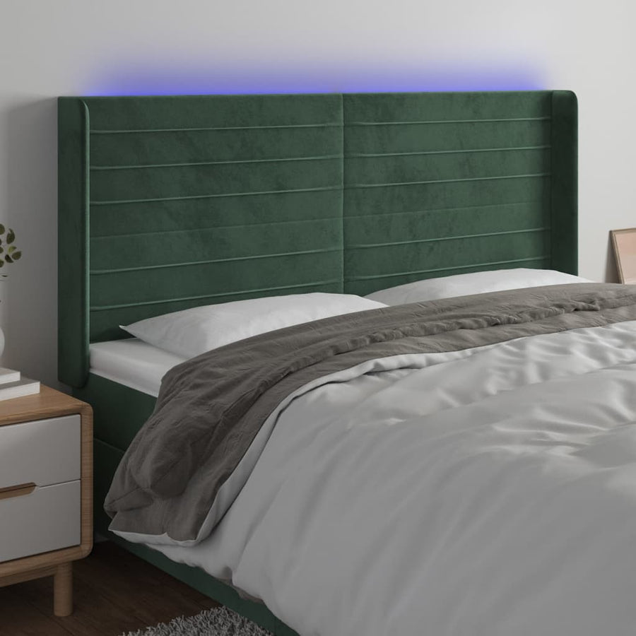 Hoofdbord Led Fluweel 203 x 16 x 118/128 cm