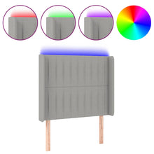 Hoofdbord Led Stof 93 x 16 x 118/128 cm Lichtgrijs