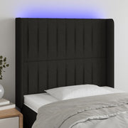 Hoofdbord LED 93x16x118/128 cm zwart