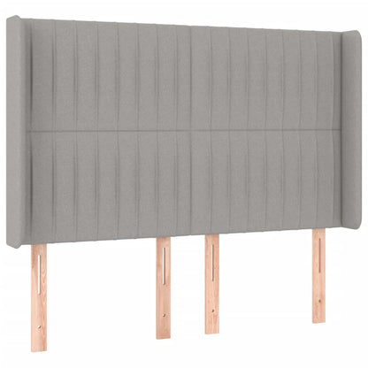Hoofdbord Led Stof 147 x 16 x 118/128 cm Lichtgrijs
