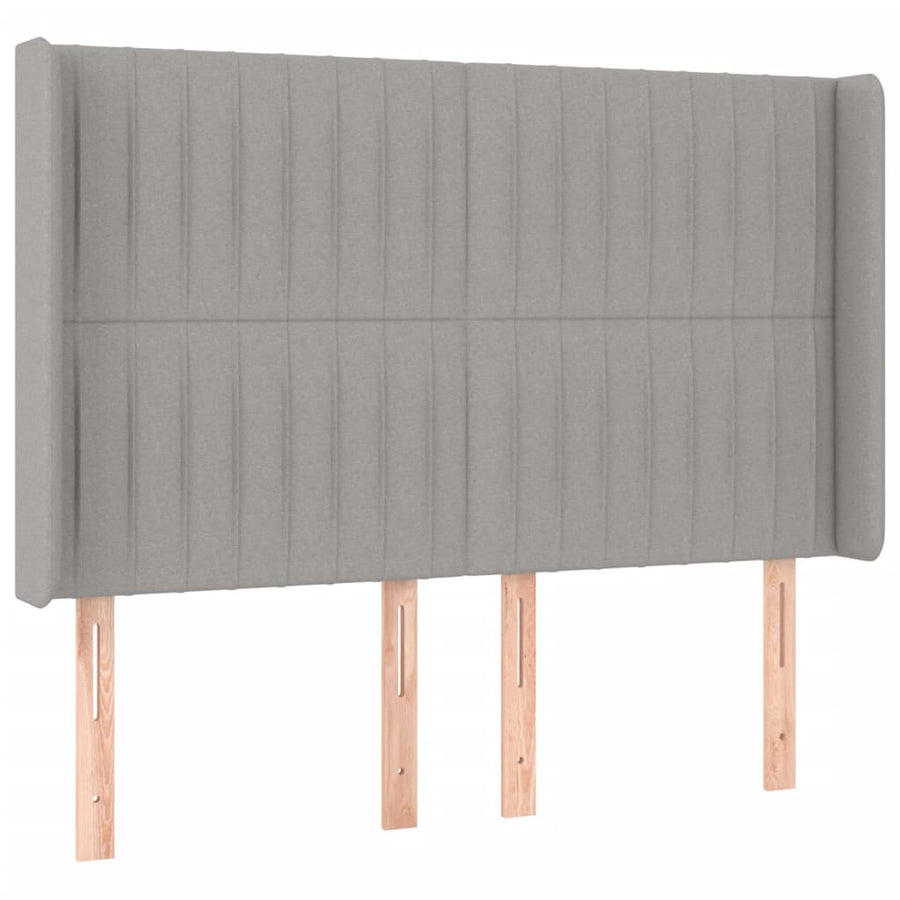 Hoofdbord Led Stof 147 x 16 x 118/128 cm Lichtgrijs